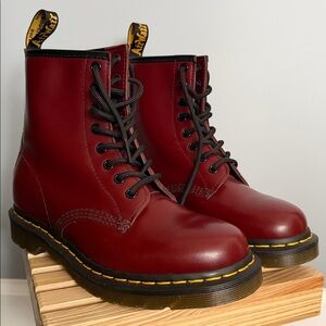 Dr. Martens Cherry Red Smooth Leather 1460 Boot Size US L 7 US M 6